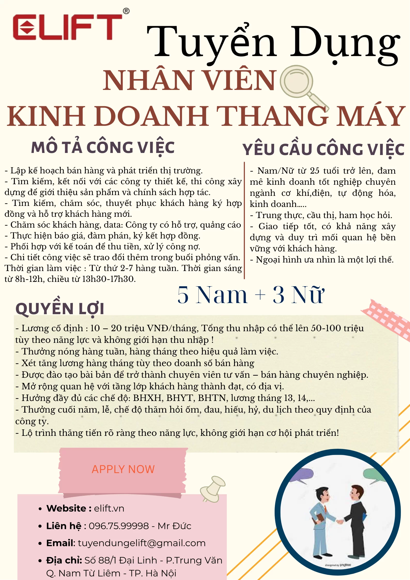 TUYỂN DỤNG NHÂN SỰ E-LIFT